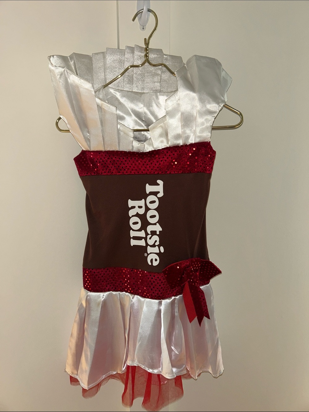 Tootsie Roll Costume Dress in Brown, Red & White